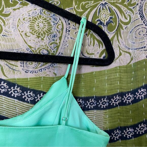 Zara Satin Effect Electric Green Corset Crop Top Size Medium - Picture 7 of 14